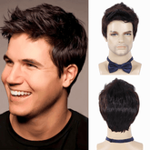 peruca masculina lace front com efeito realista